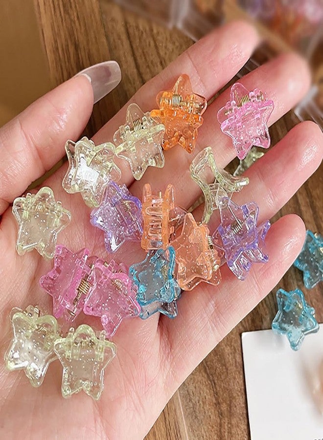 ccHuDE 100 Pcs Mini Star Hair Clip Sparkly Colorful Hair Barrettes Tiny Cute Jaw Clips Small Bangs Hair Clamps Glitter Claw Clips Non Slip Decorative Hairpins for Women Girls - Image 5